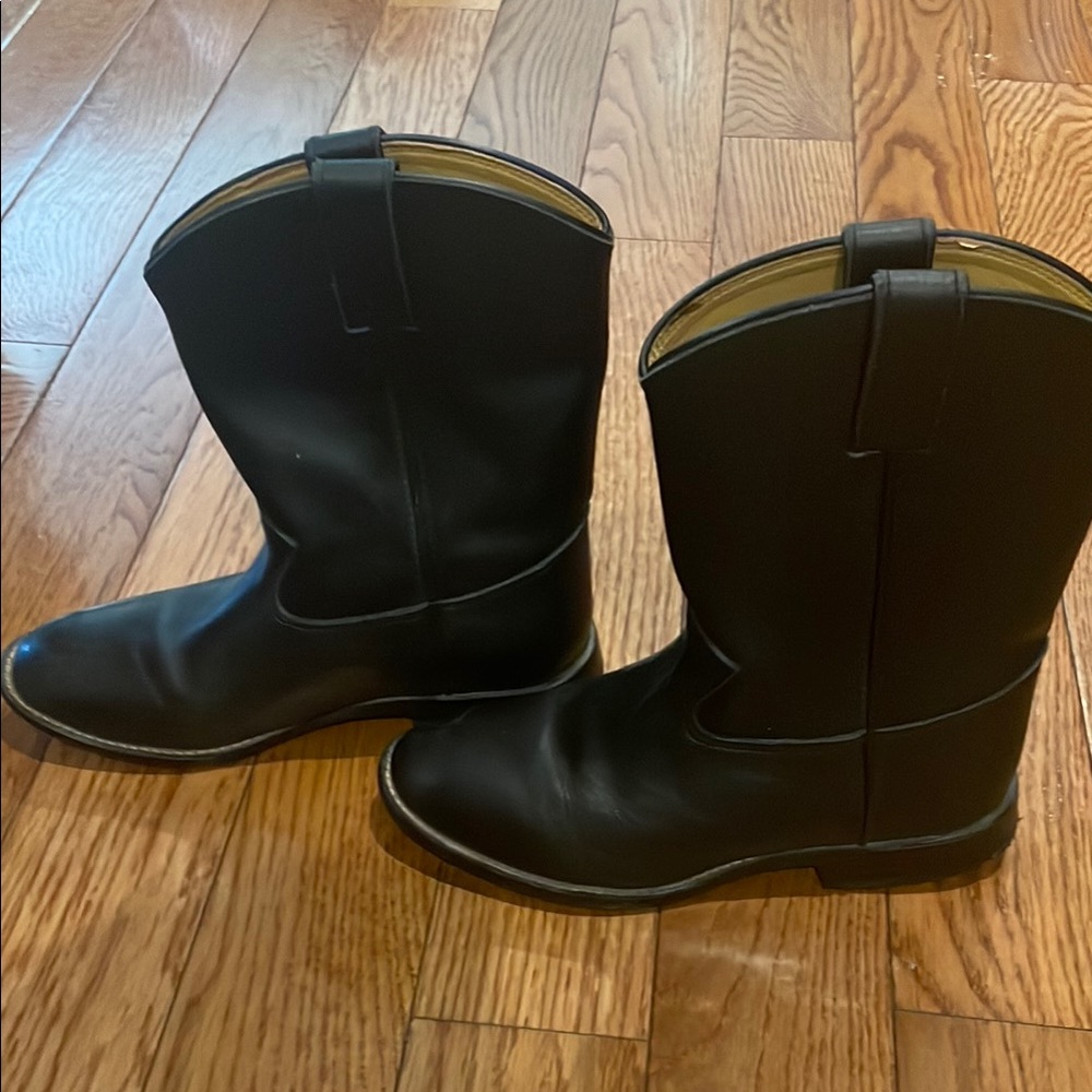 Classic Black Leather Boys Boots Justin 1-1/2D
